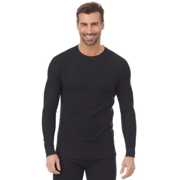 Black Cuddl Duds Midweight Waffle Thermal Performance Base Layer Crew - XLT - Picture 1 of 6